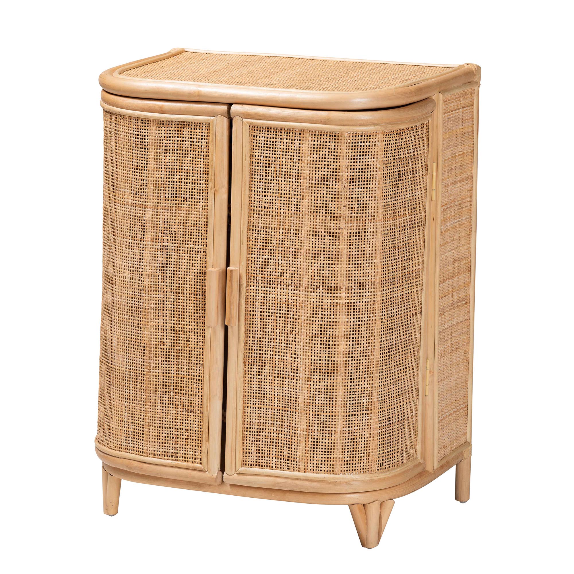 bali & pari Yanka Bohemian Natural Rattan Storage Cabinet